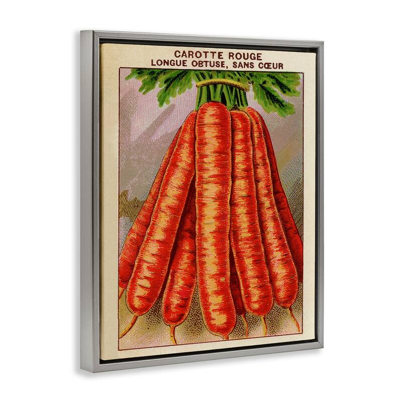 Stupell Country Vintage Carrots Framed Floater Canvas Wall Art Design By Lil' Rue