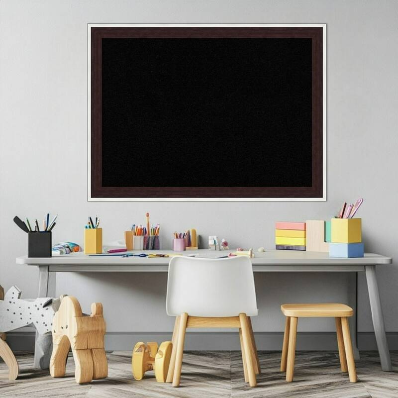 Maya Espresso Silver Framed Cork Board - Bulletin Board, Organization Board, Pin Board