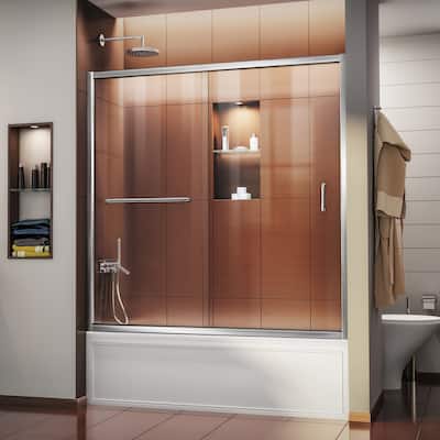 DreamLine Infinity-Z 56-60 in. W x 58 in. H Semi-Frameless Sliding Tub Door - 56" - 60" W
