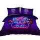 preview thumbnail 3 of 9, 3 Pieces Trippy Neon Gamepad Duvet Cover Set Twin For Gamer Soft Bedding Set
