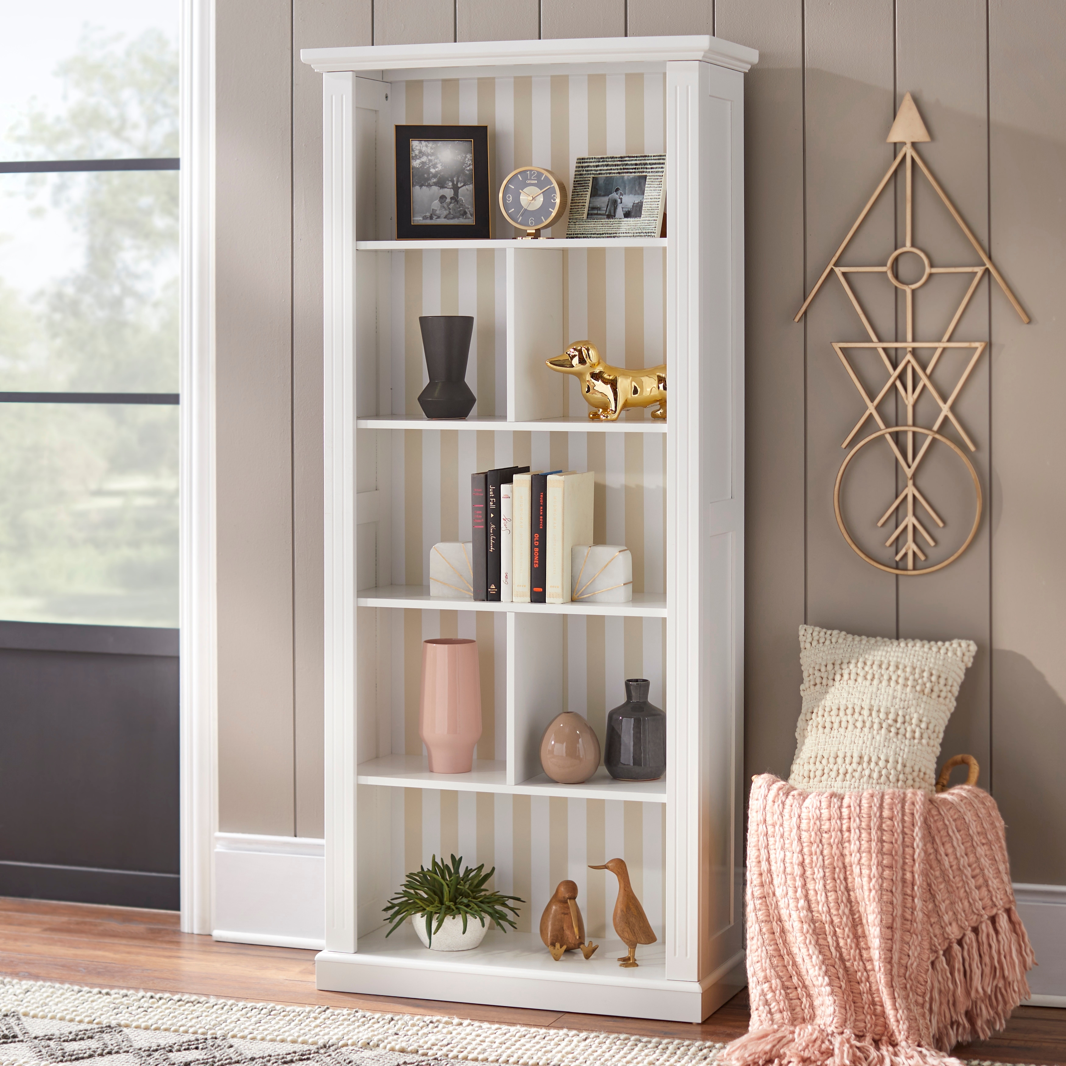 Simple clearance white bookshelf