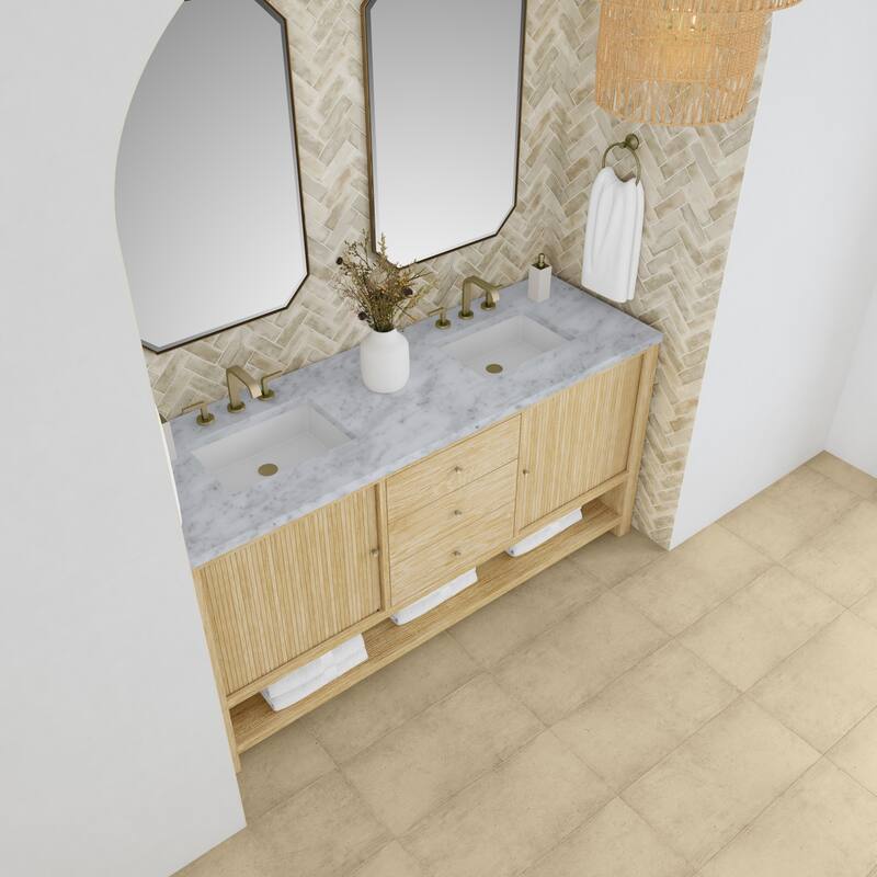 James Martin Vanities D404-V72-3CAR Marigot 72" Double Basin Wood