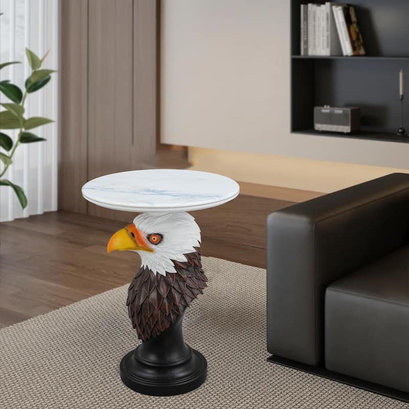 Eagle Head Accent Table Animal Statue End Tables Livingroom