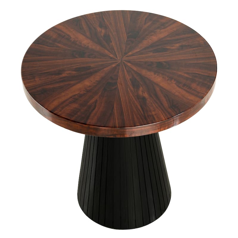 Furniture of America Dravo Modern Brown and Black Round End Table