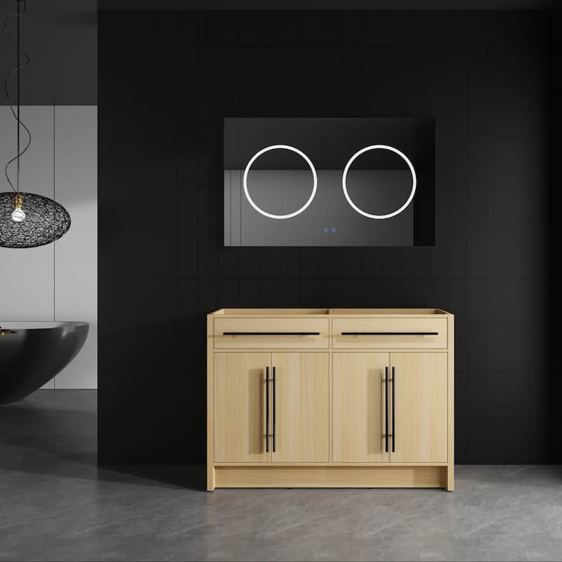GDFStudio - Ravello Modern Freestanding Bathroom Vanity Cabinet with 4-Soft Closing Doors, Sink NOT INCLUDED - 48" - 48" - Oak