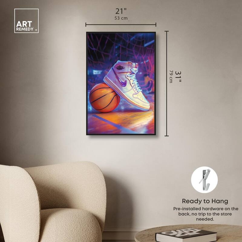 Neon Basketball Court Canvas by Art Remedy