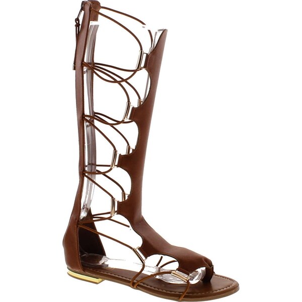Yoki Women's Anya-50 Knee-High Gladiator Thong Sandals