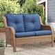 preview thumbnail 19 of 22, Outdoor Furniture Loveseat Couch High Back Wicker Sofa Blue - Yellow