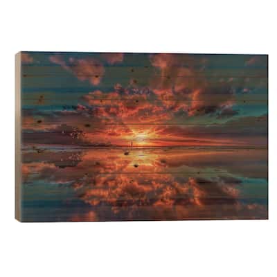 Sunset Explosion II Print On Wood by Ben Mulder - Multi-Color