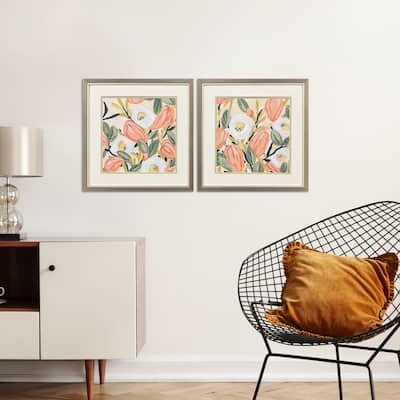 Paragon Gleeful Garden Framed Art - Set of 2