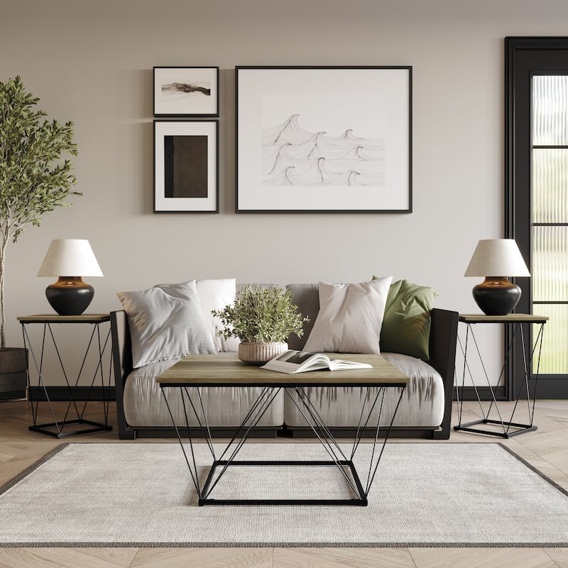 CraftPorch Minimalist 3- Pieces Coffee Table Set