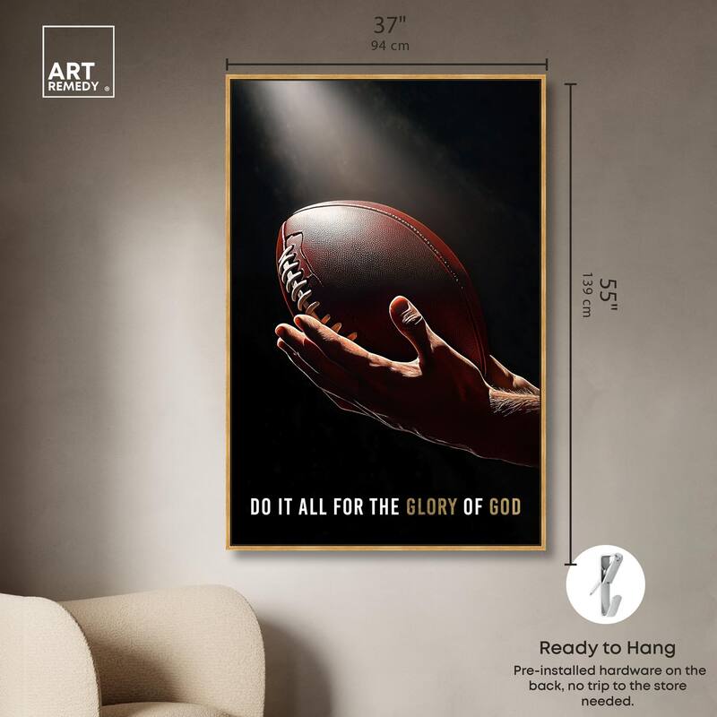 Glory of God Football Canvas by Art Remedy
