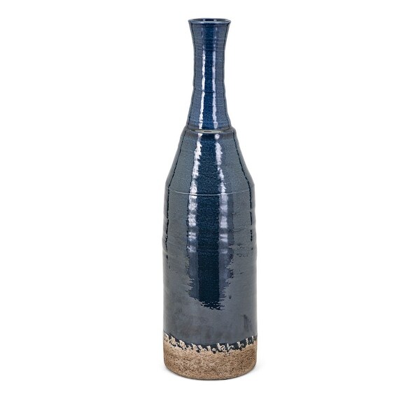 IMAX Home 13690 Emmett Large Terracotta Vase - Blue