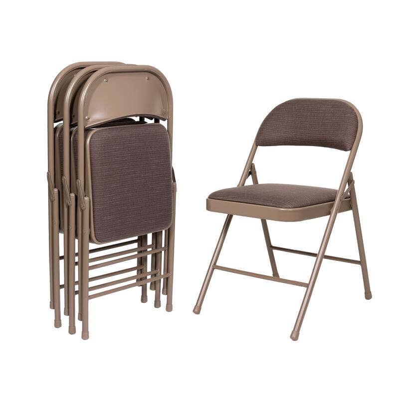 Hampden Furnishings Bernadine Basics Collection Fabric Folding Chair, Pack of 4