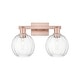 preview thumbnail 1 of 57, Innovations Lighting Downtown Urban - Preston - 2 Light 16" Globe Shade Bath Vanity Light Clear/Antique Copper