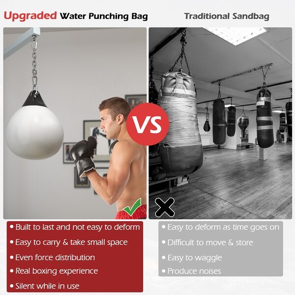 21 Inch Water Punching Bag with Adjustable Metal Chain - 21