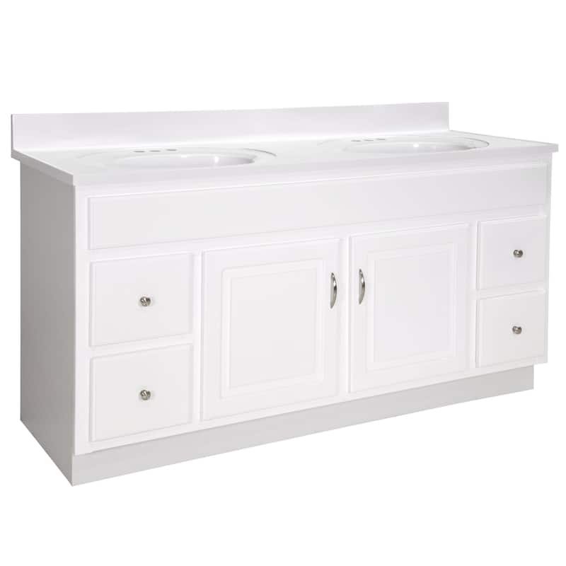 Design House 586438 Concord 60" Free Standing Double Basin Vanity Set - Solid White