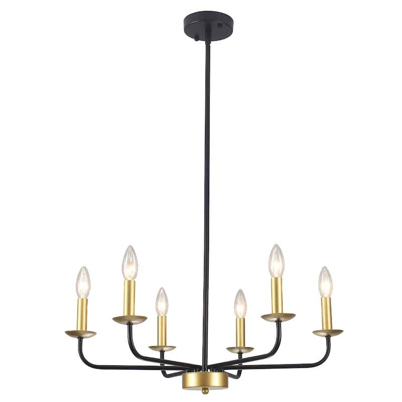 24.01 in. Modern Farmhouse Chandelier , 6-Light French Country Chandelier for Dining Room Living Room Bedroom Kitchen