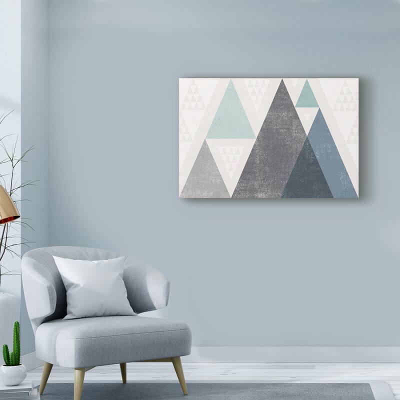 Michael Mullan 'Mod Triangles I Blue' Canvas Art