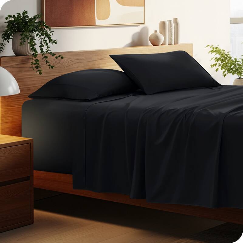 Bare Home 22 Inch Deep Pocket Microfiber Sheet Set - Full - Black