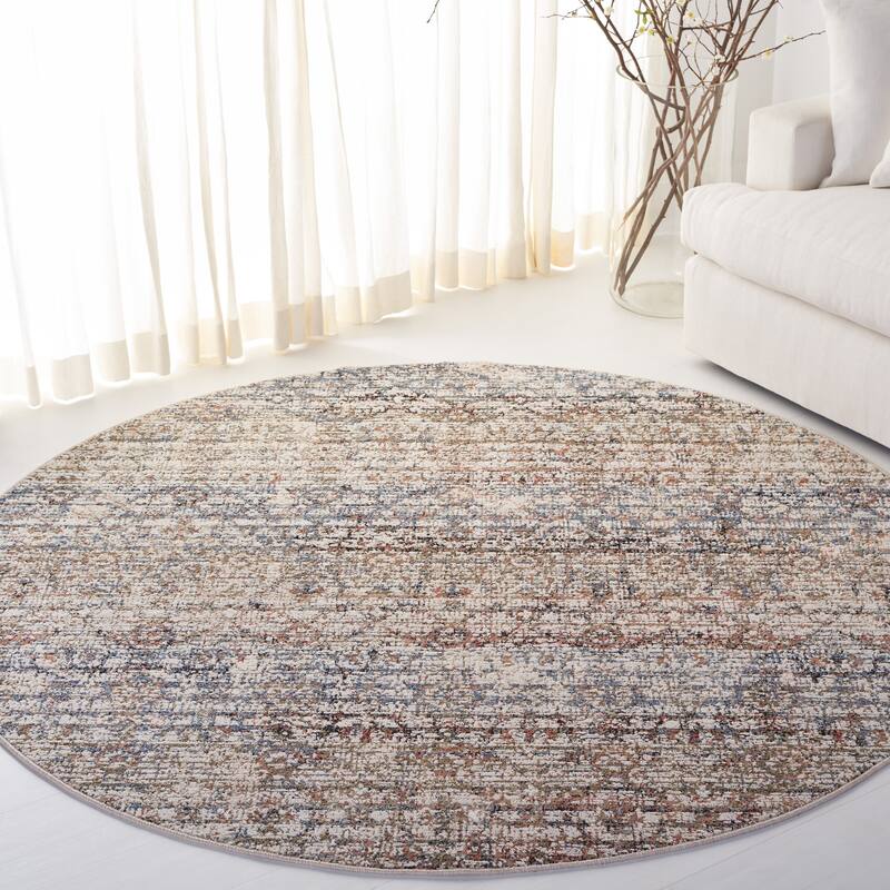 SAFAVIEH Lauren Ralph Lauren Rois Vintage Rug - 6'7" Round - Ivory/Navy