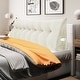 preview thumbnail 33 of 182, WOWMAX Large Reading Wedge Headboard Pillow for Bed Rest Back Support King - Cotton Ivory
