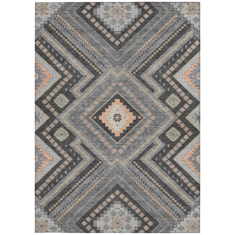 HomeRoots Tribal Transitional Rectangle Outdoor Rug