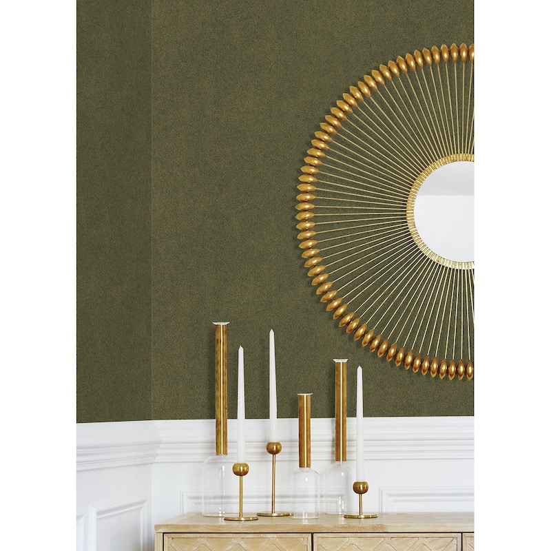 RuSuede Olive Green Peel and Stick Wallpaper