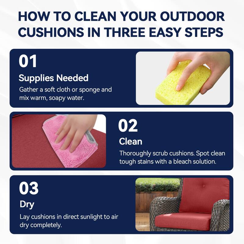 All-Weather Deep Seating Chair Cushions for Patio Chairs