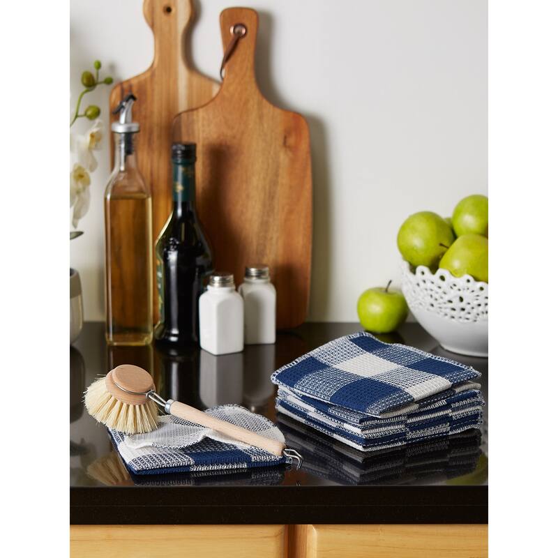 DII Black Buffalo Check Scrubber Dishcloth Set of 6