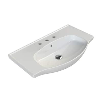 Nameeks CeraStyle 082400-U-Three Hole Lila 31-1/2" Rectangular Ceramic