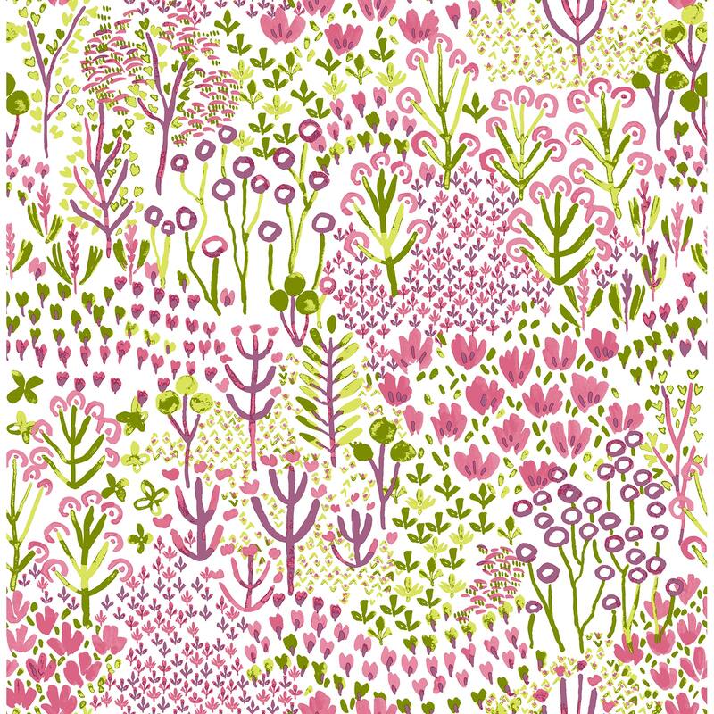 A-Street Prints Chilton Pink Wildflowers Wallpaper