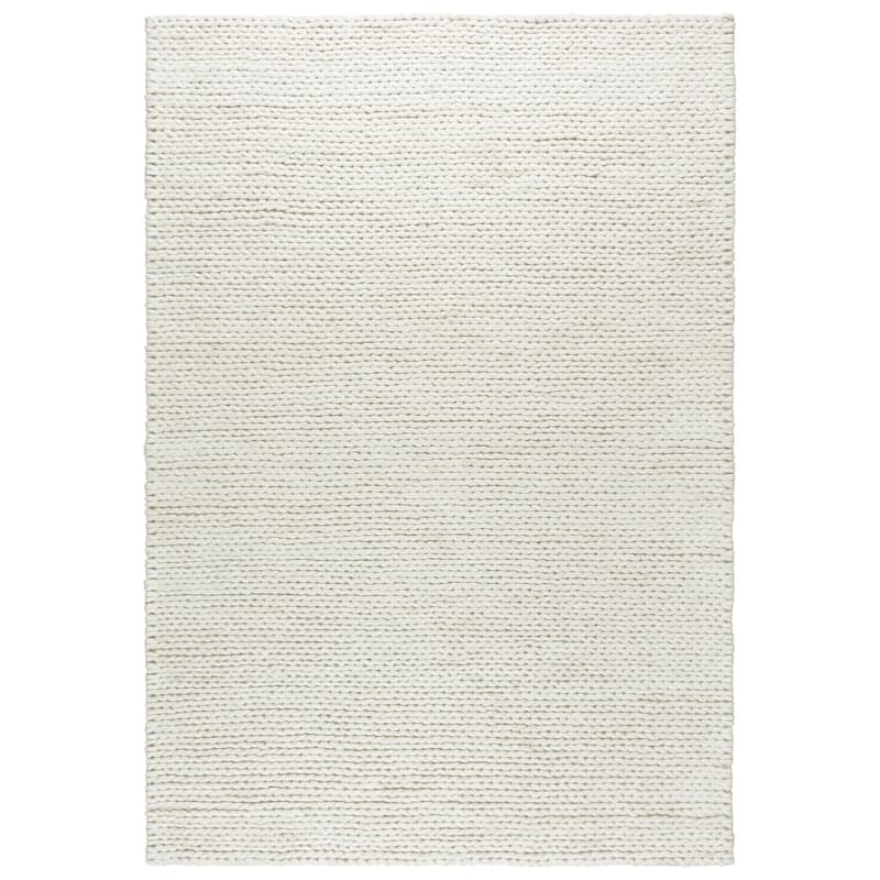 Alora Decor Kolkata Solid Beige Hand-woven Wool Rug - 7'9" x 9'9"