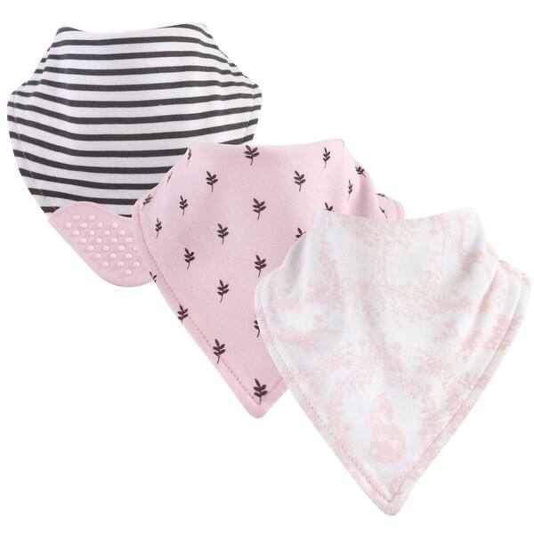 slide 1 of 1, Yoga Sprout Baby Girl Cotton Bandana Bibs 3pk, Lace Garden, One Size - Lace Garden - One Size One Size - Lace Garden