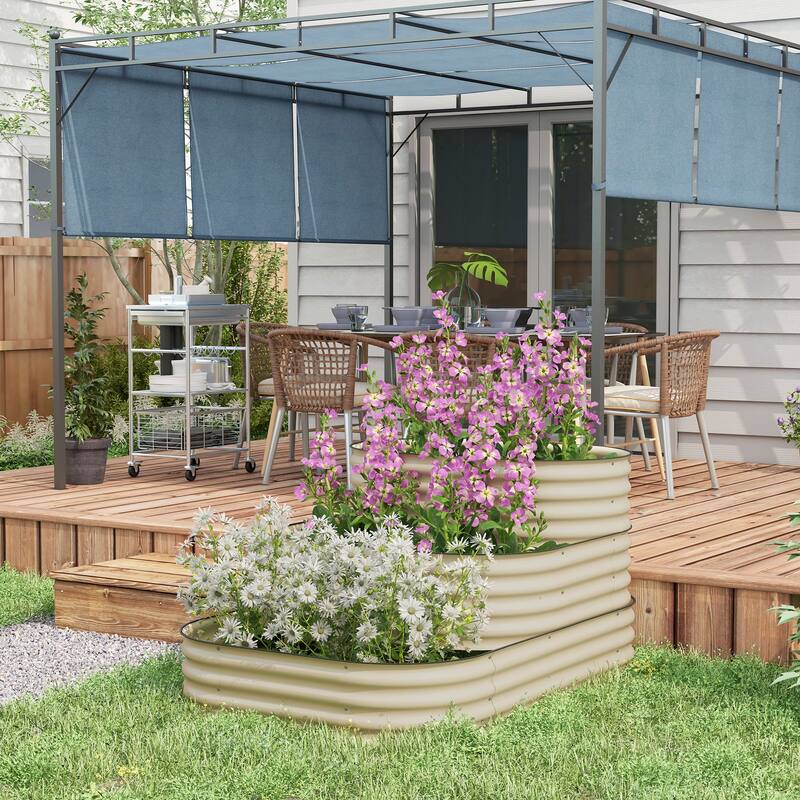 Outdoor Modular Raised Garden Bed with Bottomless Design Safety Edging