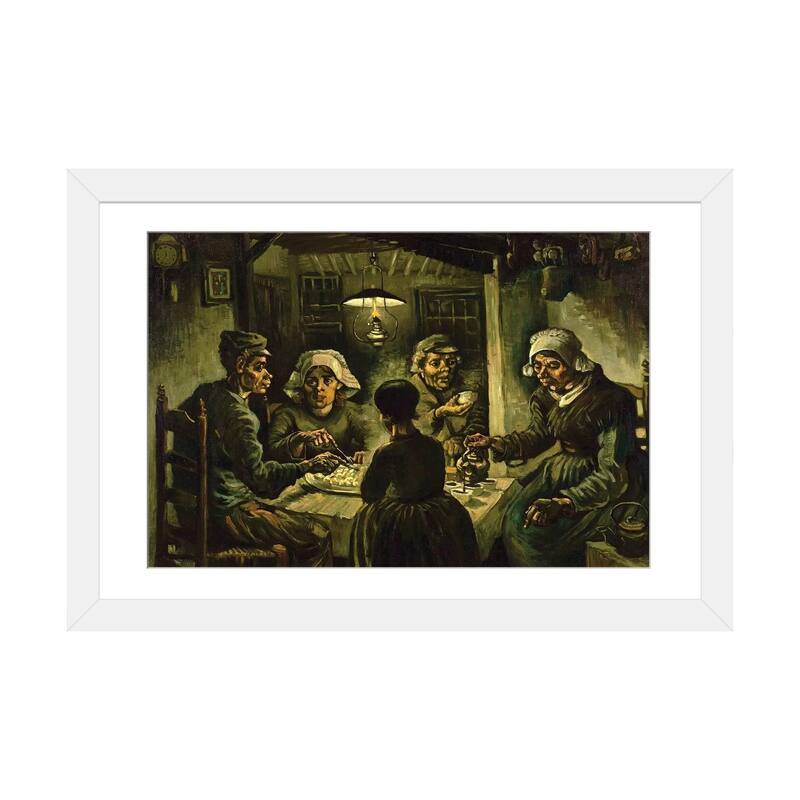 iCanvas "The Potato Eaters, 1885" by Vincent van Gogh - White - 16x24x1