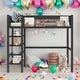 preview thumbnail 1 of 9, Modern Twin Size Loft Bed with 4-Tier Shelves and Storage and 4-step Ladder for Bedroom