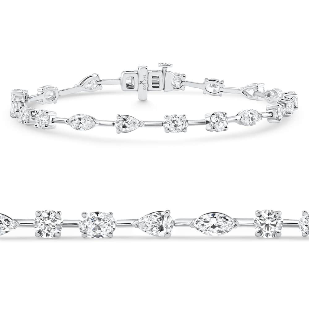 Bliss Diamond 5Ct Mixed Cut Diamond Tennis Bracelet 7" White Gold Lab Grown