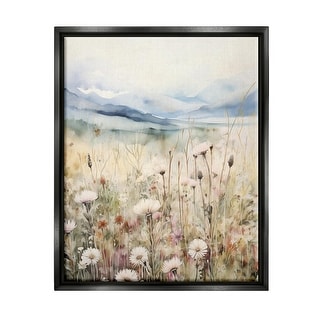 Stupell Rural Daisy Field Meadow Framed Floater Canvas Wall Art Design ...