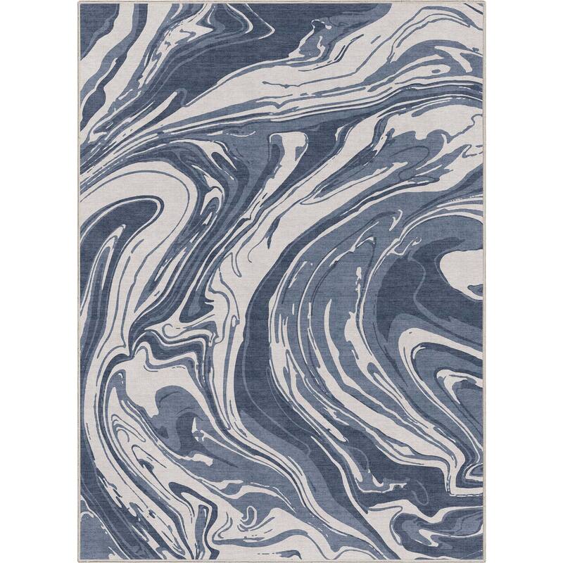 Well Woven Abstract Harmony Modern Boho Marble Flat-Weave Area Rug