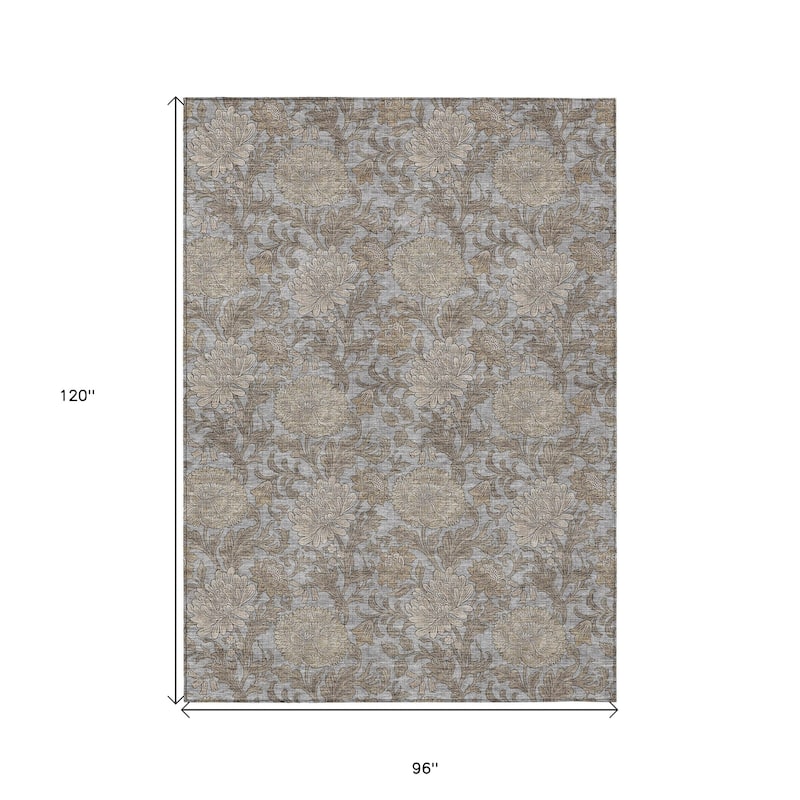 HomeRoots Floral Transitional Rectangle Outdoor Rug