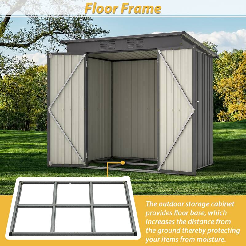 All Weather Metal Sheds 10X8 FT Outdoor Storage Shed Lockable