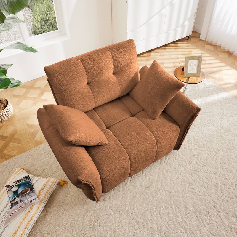 Modular 4-Seat Chenille Sofa Set with 2 Ottomans, High-Resilience Cushions and Solid Wood Frame