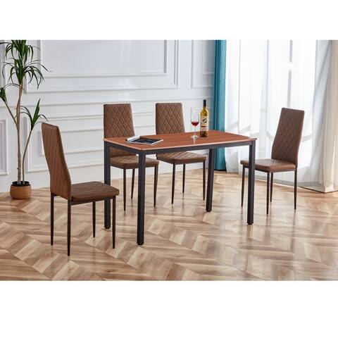 5-piece set Chair Hotel Dining Table and Chair Conference Chair Outdoor Activity Chair 4 PU Leather Fireproof Sponge Chair
