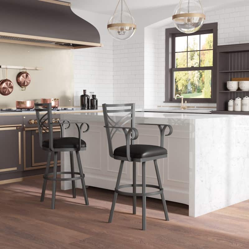 Tempo Furniture Rebecca w/ Arms Swivel 26" Counterstool/30" Barstool by Furnish Theory