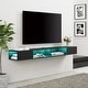 preview thumbnail 1 of 41, WAMPAT 70 inch Floating TV Shelf for Wall with LED Light for Living Room - 70 inch