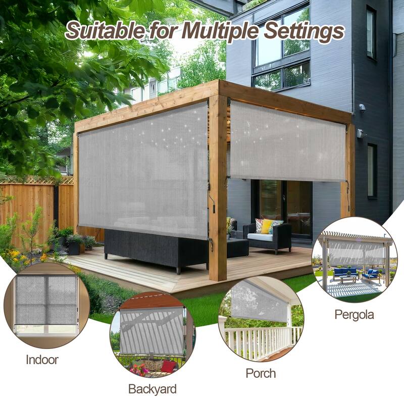 Aoodor Patio HDPE Fabric Roller Shade