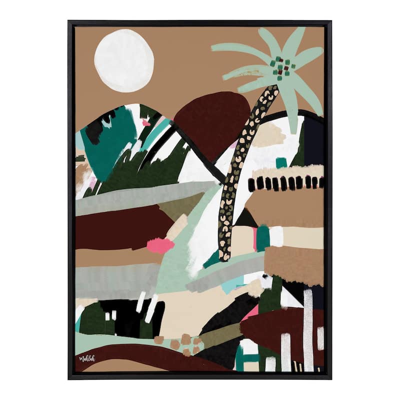 Kate and Laurel Sylvie Warm Offbeat Framed Canvas by Inkheart Designs