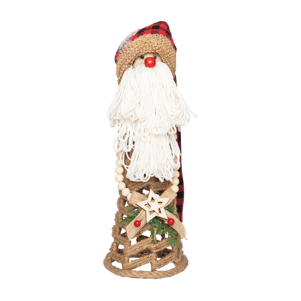 Buffalo Plaid Gnome Santa Figurine