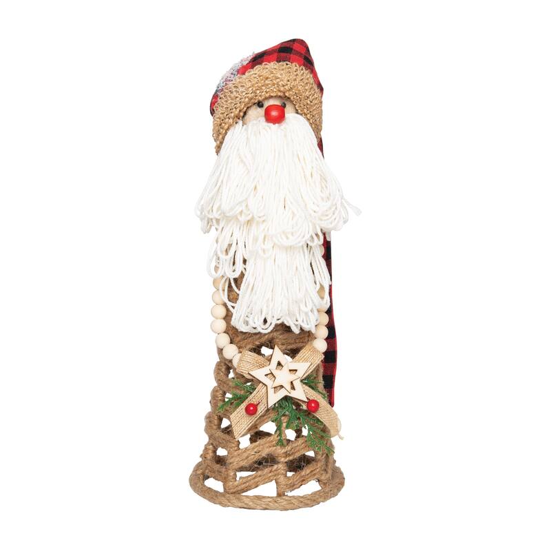 Buffalo Plaid Gnome Santa Figurine